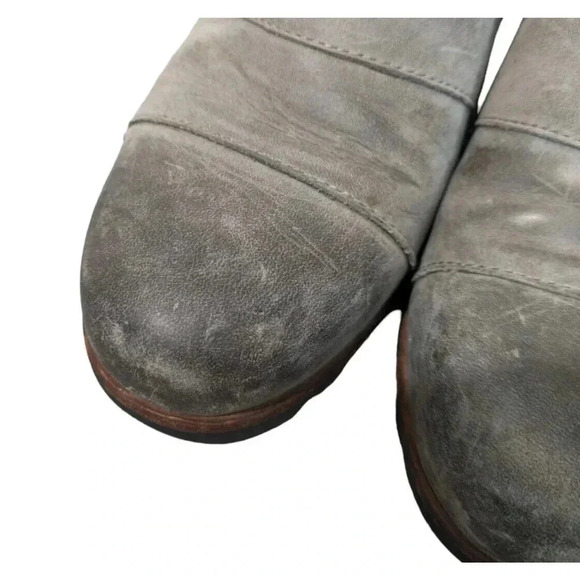 Sorel Lea Wedge NL2704-089 Gray Leather Ankle Booties Boots Size 8 Heel - Picture 4 of 9